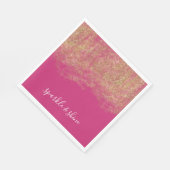 Gold Imitats Glitzer Girly Pink Sparkone Serviette (Ecke)