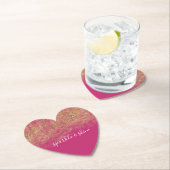 Gold Imitats Glitzer Girly Pink Sparkone Untersetzer (Vor Ort)