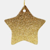 Gold Imitats Glitzer Ombre Keramik Ornament (Vorne)