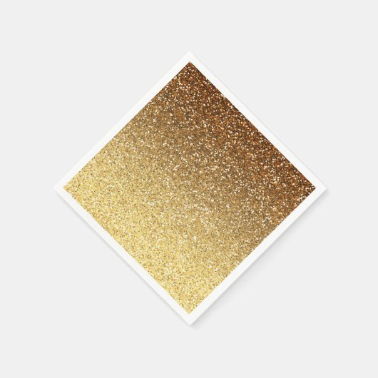 Gold Imitats Glitzer Ombre Serviette (Ecke)
