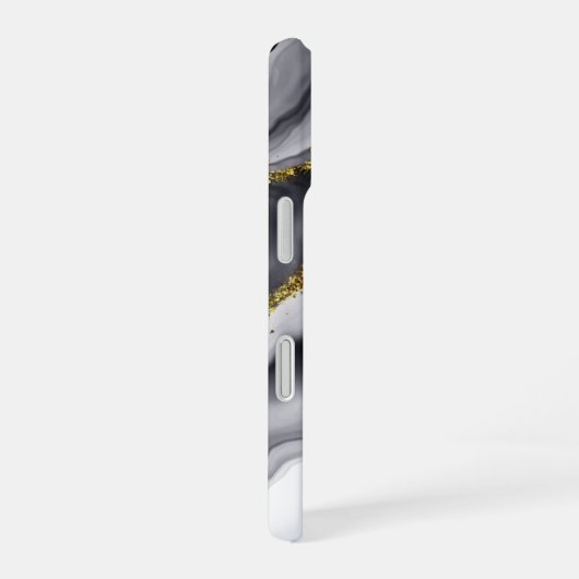 Gold Imitats Glitzer Personalisiert iPhone 16 Hülle (Rechte Seite)