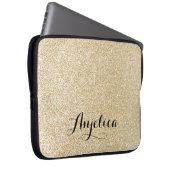 Gold Imitats Glitzer Personalisiert Name Notebook- Laptopschutzhülle (Vorne Rechts)