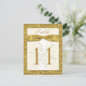 Gold IMITATS Glitzer Snowflake Tischnummer Card (Stehend Vorderseite)