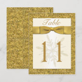 Gold IMITATS Glitzer Snowflake Tischnummer Card (Vorne/Hinten)