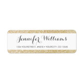 Gold Imitats Glitzer Strip Script Typografy Label (Vorne)