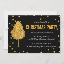 Gold Imitats Glitzer Tree Modernes Party Einladung