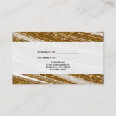 Gold Imitats Glitzer & White Chic Client Card Empfehlungskarte (Rückseite)