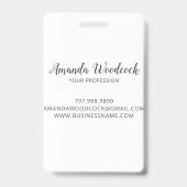 Gold Imitats Metallic auf Black Event Planner Name Ausweis (Rückseite)