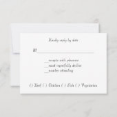 Gold, Imitats Satin Ribbon, elegant, kundenspezifi RSVP Karte (Rückseite)