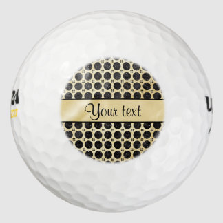 Gold-Imitats und Funkelnd schwarze Glitzer Golfball