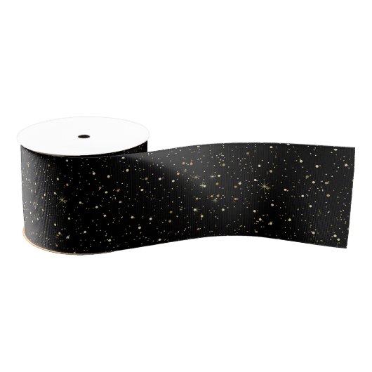 Gold-imitierender Glitter und Funken Ripsband (Spule)