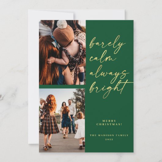 Gold Immer hell Foto Weihnachten Grün (Vorderseite)