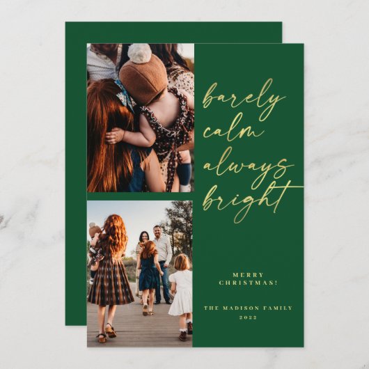 Gold Immer hell Foto Weihnachten Grün (Vorne/Hinten)