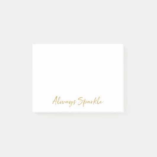 Gold immer sparkle post-it klebezettel (Vorderseite)