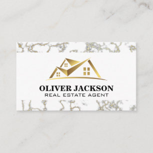 Gold Immobilien-Logo   Marmorbesatz Visitenkarte