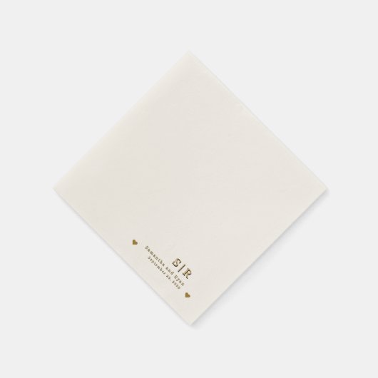 Gold in Beige Minimalistische Papiertücher Serviette (Ecke)