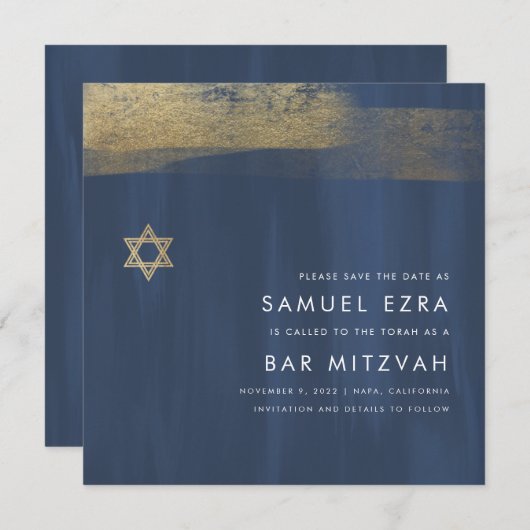 Gold in Brushed Save The Date (Vorne/Hinten)