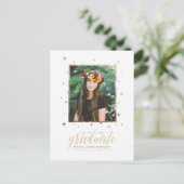 Gold in den Sternen Foto Abschluss Postkarte (Stehend Vorderseite)