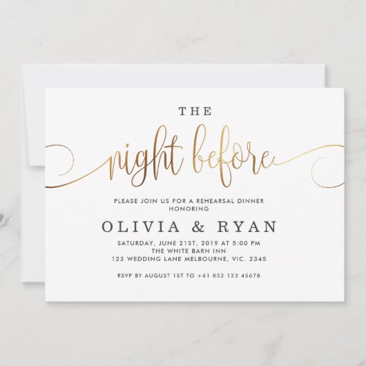 Gold in der Nacht vor der Einladung (Vorderseite)