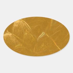 Gold in Kupfer-Blatt: Lotus-Gravur Ovaler Aufkleber