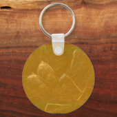 Gold in Kupfer-Blatt: Lotus-Gravur Schlüsselanhänger (Vorderseite)