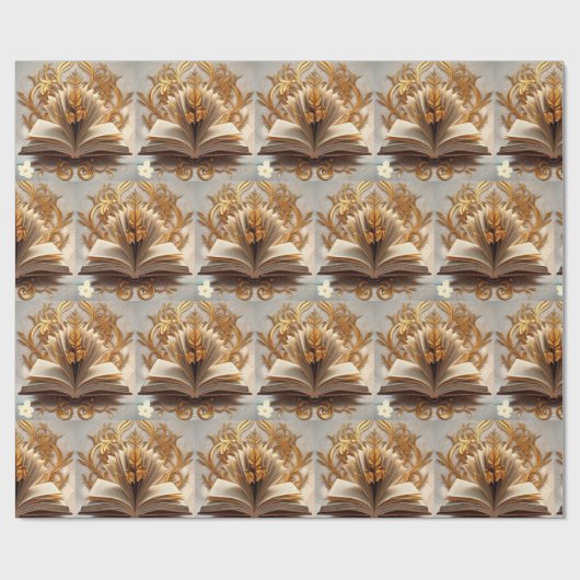 "Gold in Study" Geschenkpapier (Flach)