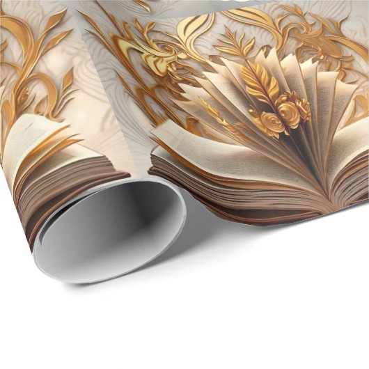 "Gold in Study" Geschenkpapier (Rolleneckpunkt)