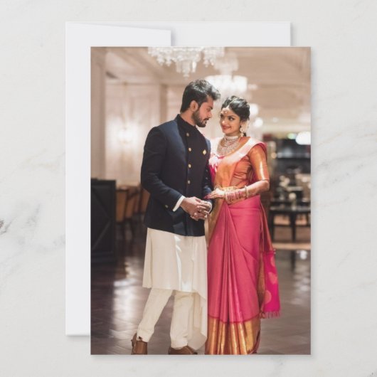 Gold Indian Engagement Party Einladung (Rückseite)