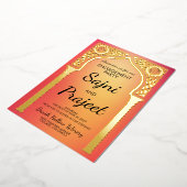 Gold Indian Engagement Party Folieneinladung (Gedreht)