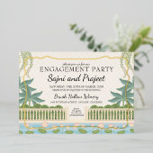 Gold Indian Engagement Party Folieneinladung (Stehend vorne)