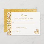 Gold Indian Hindu Wedding Invitation UAWG RSVP Karte (Vorne/Hinten)