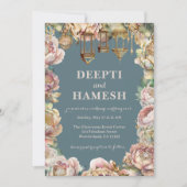 Gold Indian Mehndi Arabian Nights Pastel Einladung (Vorderseite)