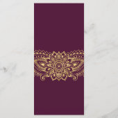 Gold Indian Paisley Dinner Menu Card Menükarte (Rückseite)