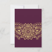 Gold Indian Paisley Wedding Website RSVP Card (Rückseite)
