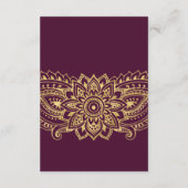 Gold Indian Paisley Wedeldetails Beipackkarte Begleitkarte (Rückseite)