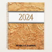 Gold-Individuelle Name 2024 Planer (Vorderseite)