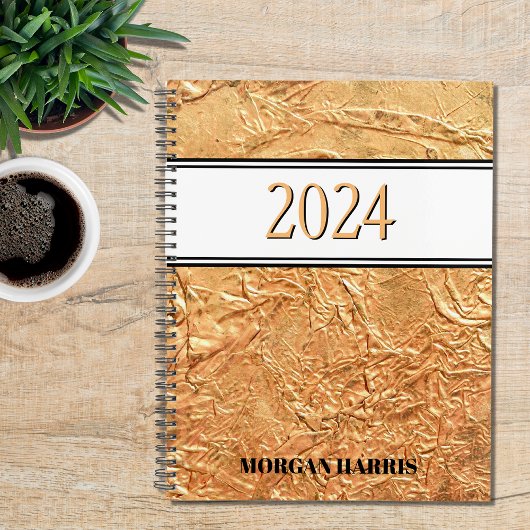Gold-Individuelle Name 2024 Planer