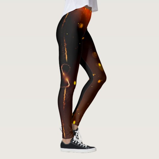 Gold Infinity funkelnde schwarze Leggings (Rechts)