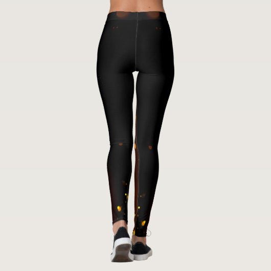 Gold Infinity funkelnde schwarze Leggings (Rückseite)