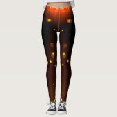 Gold Infinity funkelnde schwarze Leggings (Vorderseite)