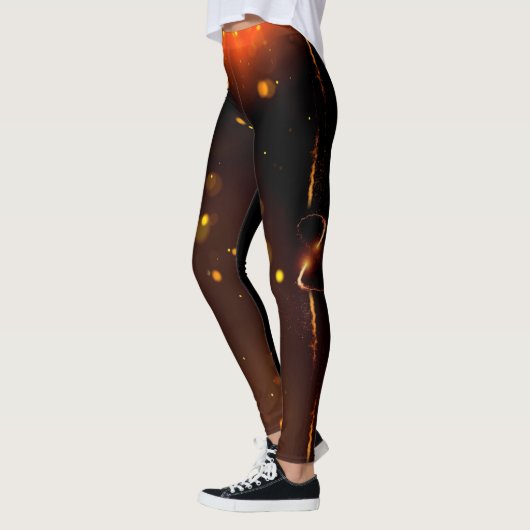 Gold Infinity funkelnde schwarze Leggings (Links)