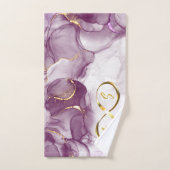 Gold Infinity Initial Monogram auf lila und gold Badhandtuch Set (Handtuch)