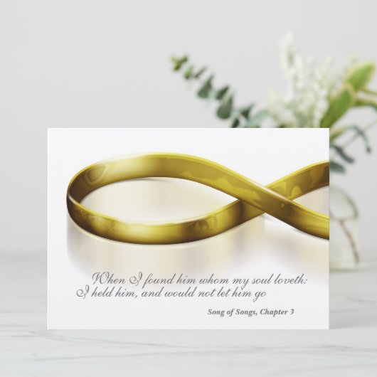Gold Infinity Rings Einladung (Stehend Vorderseite)
