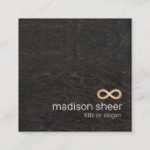 Gold Infinity Symbol Wood Quadratische Visitenkarte (Vorderseite)