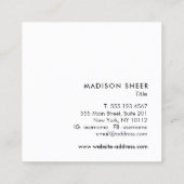 Gold Infinity Symbol Wood Quadratische Visitenkarte (Rückseite)