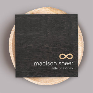 Gold Infinity Symbol Wood Quadratische Visitenkarte