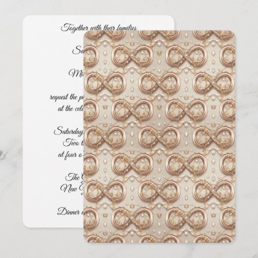 Gold Infinity Wedding Invitation Einladung (Vorne/Hinten)