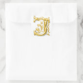 Gold Initial J Hauptstadt Letter Sticker (Tasche)