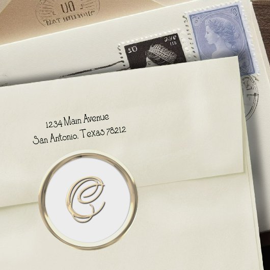 Gold Initial Monogram C Script Jegliche Farbe Runder Aufkleber