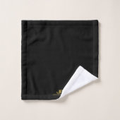 Gold Initial Monogram Name Black Template Trendy Badhandtuch Set (Waschlappen)